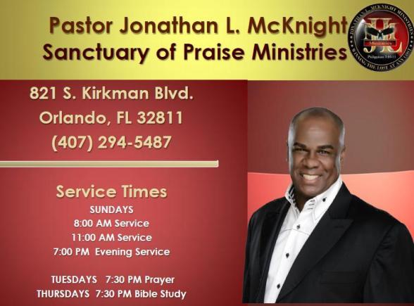 Pastor Jonathan L. McKnight Ministers on.